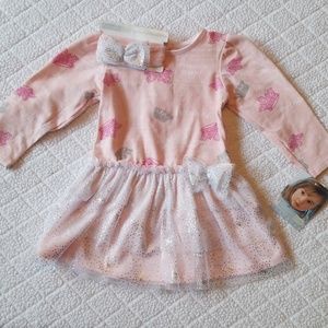 NWT Pink Princess Dress with Matching Headband